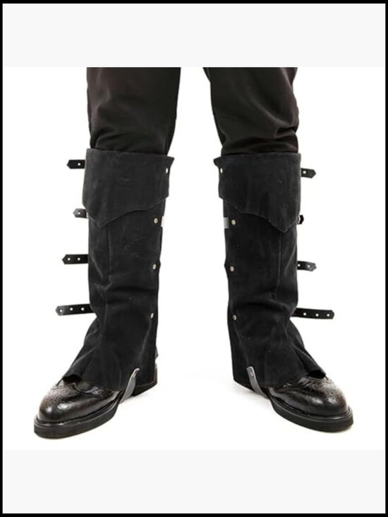 Men\'s Medieval Boot Covers Renaissance Pirate Costume Accessory Faux Leather main image 6
